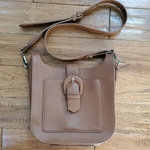 Madison West Large Buckle Crossbody Bag